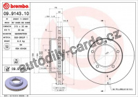 Brzdový kotouč BREMBO 09.9143.11