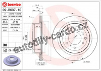 Brzdový kotouč BREMBO 09.B637.11 - MITSUBISHI