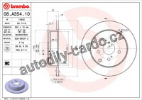 Brzdový kotouč BREMBO 08.A354.10 - TOYOTA