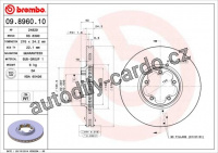 Brzdový kotouč BREMBO 09.8960.10 - FORD