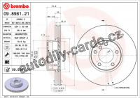 Brzdový kotouč BREMBO 09.8961.21 - BMW
