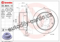Brzdový kotouč BREMBO 09.B644.10 - TOYOTA