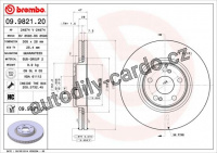 Brzdový kotouč BREMBO 09.9821.20 - nahrazeno 09.9821.21