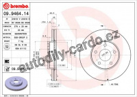 Brzdový kotouč BREMBO 09.9464.11 - FORD