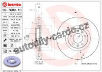 Brzdový kotouč BREMBO 09.7680.10 - PEUGEOT
