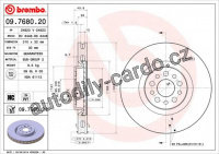 Brzdový kotouč BREMBO 09.7680.20 - CITROËN, FIAT