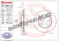 Brzdový kotouč BREMBO 09.4869.34 - MERCEDES-BENZ