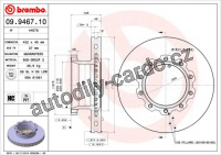 Brzdový kotouč BREMBO 09.9467.10 - MAN