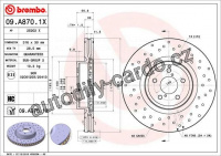 Brzdový kotouč BREMBO 09.A870.1X - SUBARU