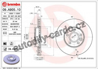 Brzdový kotouč BREMBO 09.A905.10 - FORD, VOLVO
