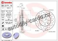 Brzdový kotouč BREMBO 09.C171.1X - HYUNDAI, KIA