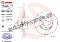Brzdový kotouč BREMBO 09.5807.10 - OPEL, SAAB
