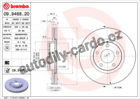Brzdový kotouč BREMBO 09.9468.20 - MAZDA