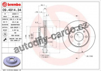 Brzdový kotouč BREMBO 09.4914.34 - FORD