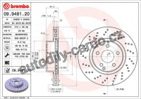 Brzdový kotouč BREMBO 09.9481.20 - MERCEDES-BENZ