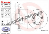 Brzdový kotouč BREMBO 09.9482.10 - PORSCHE