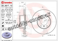 Brzdový kotouč BREMBO 09.A917.11 - MERCEDES-BENZ, PUCH