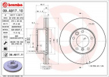 Brzdový kotouč BREMBO 09.A917.11 - MERCEDES-BENZ, PUCH