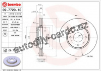 Brzdový kotouč BREMBO 09.7720.10 - MITSUBISHI, VOLVO