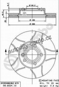 Brzdový kotouč BREMBO MAX 09.6934.75 - FORD, SEAT, VW