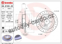 Brzdový kotouč BREMBO 08.9163.2X