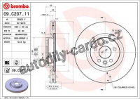 Brzdový kotouč BREMBO 09.C207.11 - LAND ROVER