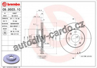 Brzdový kotouč BREMBO 09.9503.10 - HYUNDAI, KIA