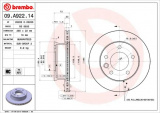 Brzdový kotouč BREMBO 09.A922.14 - MERCEDES-BENZ