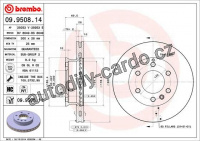 Brzdový kotouč BREMBO 09.9508.14 - MERCEDES-BENZ