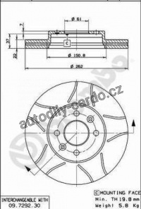 Brzdový kotouč BREMBO MAX 09.7292.77 - RENAULT