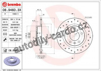 Brzdový kotouč BREMBO 08.9460.3X
