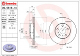 Brzdový kotouč BREMBO 09.5616.10 - TOYOTA