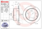 Brzdový kotouč BREMBO 09.B644.11 - TOYOTA