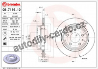 Brzdový kotouč BREMBO 09.7116.10 - BMW