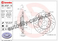 Brzdový kotouč BREMBO 09.A727.1X - DACIA, RENAULT