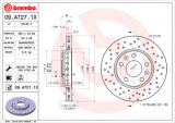 Brzdový kotouč BREMBO 09.A727.1X - DACIA, RENAULT