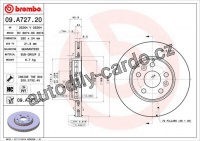 Brzdový kotouč BREMBO 09.A727.20 - MERCEDES-BENZ, RENAULT