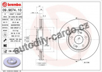 Brzdový kotouč BREMBO 09.9074.10 - RENAULT