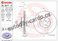 Brzdový kotouč BREMBO 09.9077.10 - SUBARU