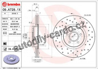 Brzdový kotouč BREMBO 09.A728.1X - FORD, VOLVO