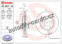 Brzdový kotouč BREMBO 09.B647.21 - DODGE