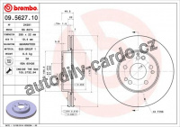 Brzdový kotouč BREMBO 09.5627.10 - MERCEDES-BENZ