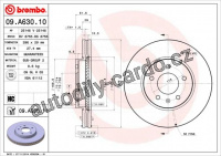 Brzdový kotouč BREMBO 09.A630.10 - CHEVROLET, OPEL