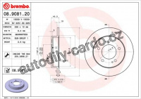 Brzdový kotouč BREMBO 08.9081.21