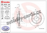 Brzdový kotouč BREMBO 09.6727.34 - FORD