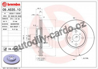 Brzdový kotouč BREMBO 09.A535.11 - TOYOTA