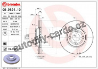 Brzdový kotouč BREMBO 09.9824.10 - TOYOTA