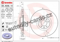 Brzdový kotouč BREMBO 09.A558.11 - CITROËN, PEUGEOT