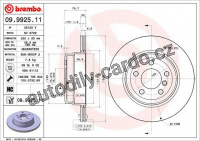 Brzdový kotouč BREMBO 09.9925.11 - BMW