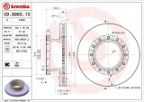 Brzdový kotouč BREMBO 09.9983.10 - IVECO